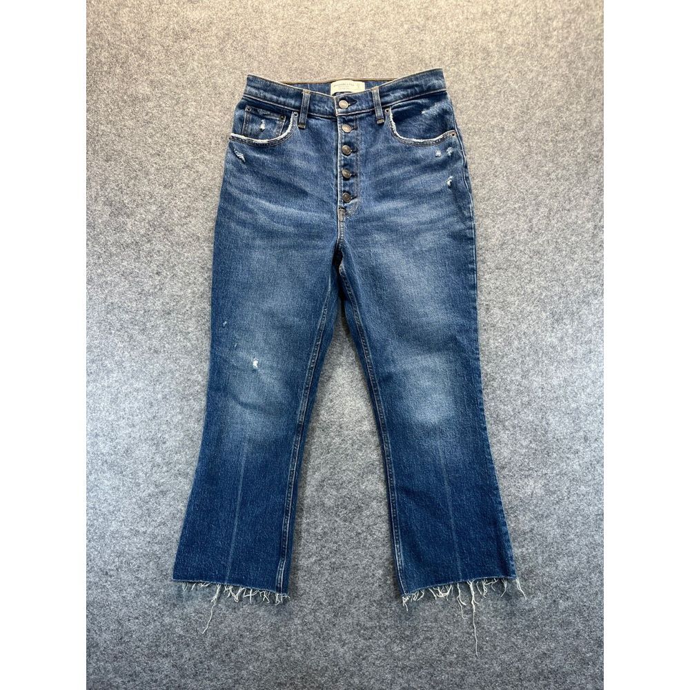 Abercrombie & Fitch Jeans Women's 27 4 the Kick Flare Ultra High Rise Raw Hem